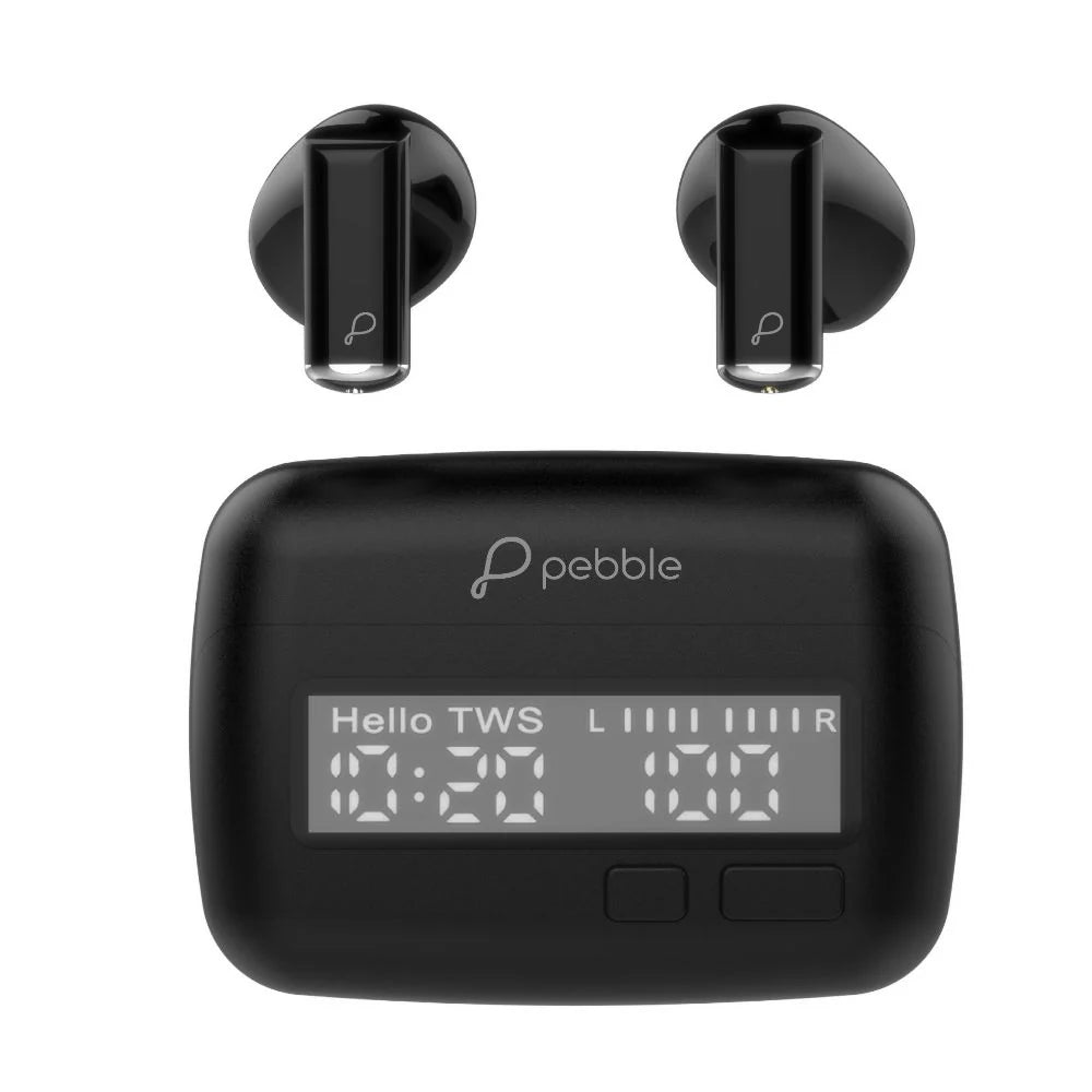 PEBBLE:AIRPODS:PTWE102 AERO BUDS (BLACK)